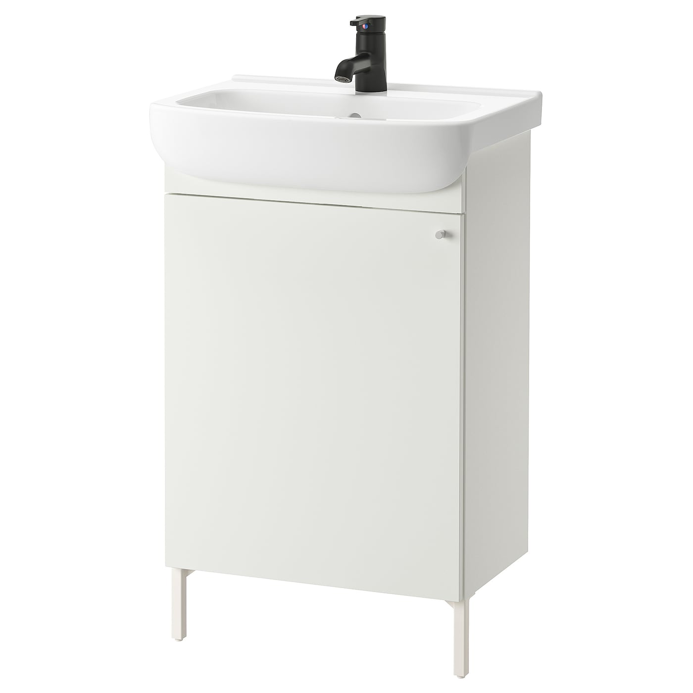 IKEA NYSJÖN / BJÖRKÅN Waschbeckschr+Tür/Waschb/Mischbat weiß 54x40x98 cm Schlussverkauf