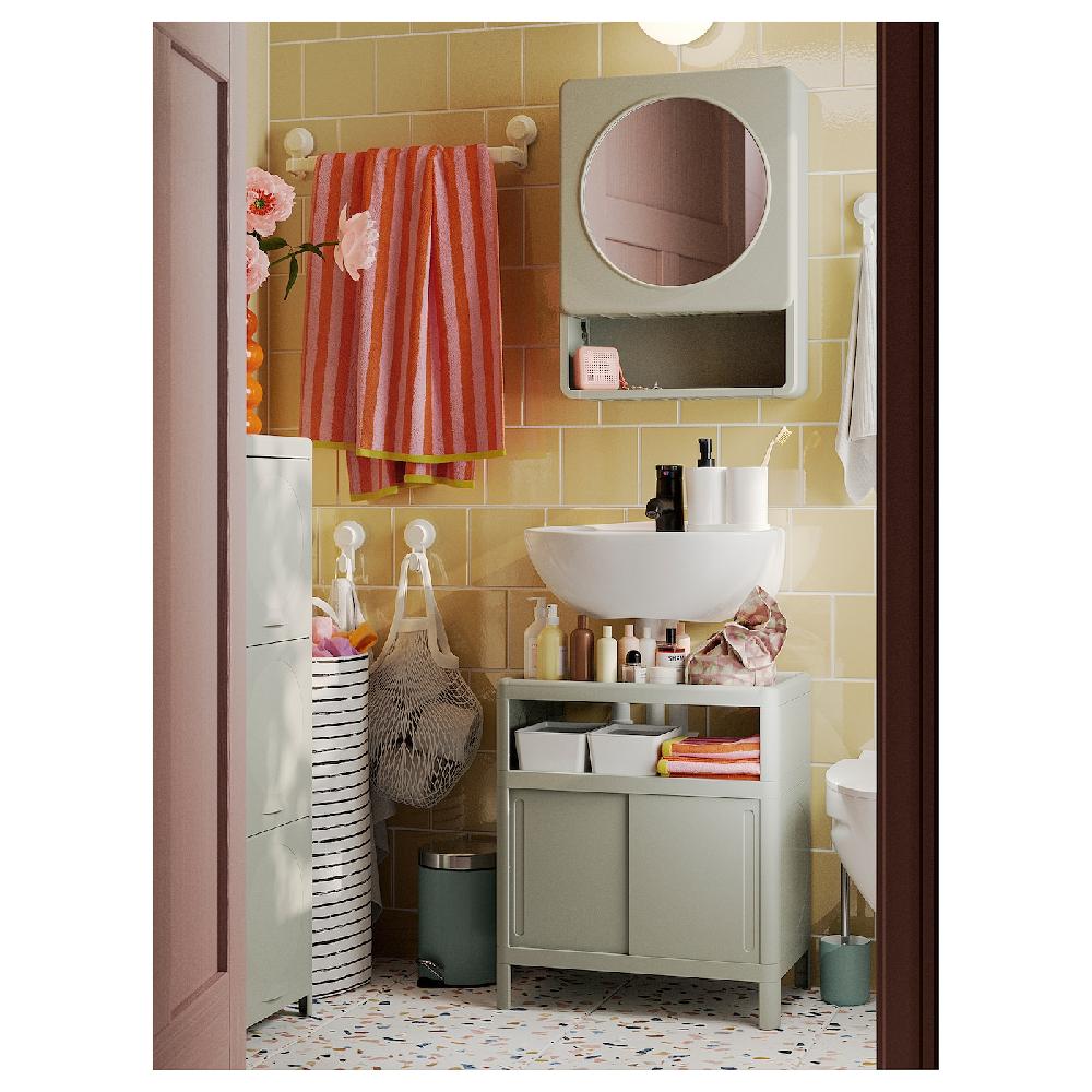 IKEA IVÖSJÖN Waschbeckenunterschrank mit Schiebetüren/grün 50x33x57 cm Rabatt