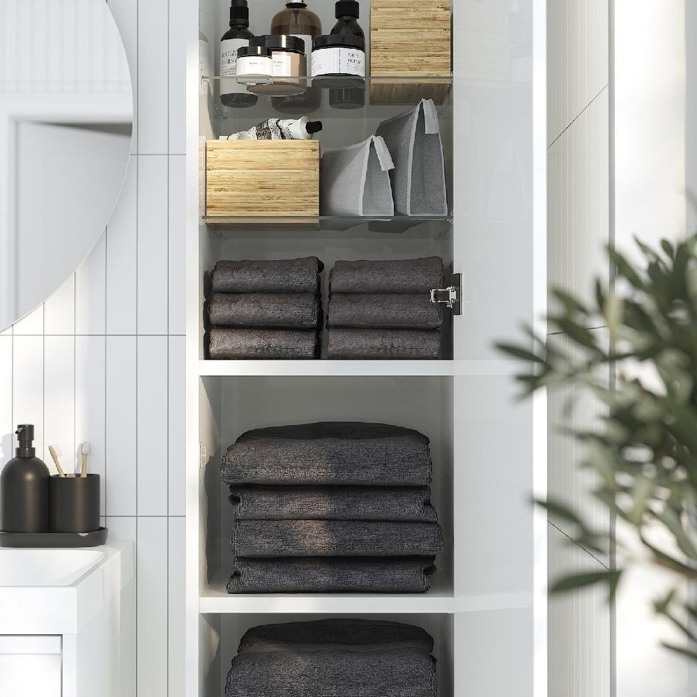 IKEA ÄNGSJÖN Hochschrank mit Tür Hochglanz weiß 40x35x195 cm Großer Ausverkauf
