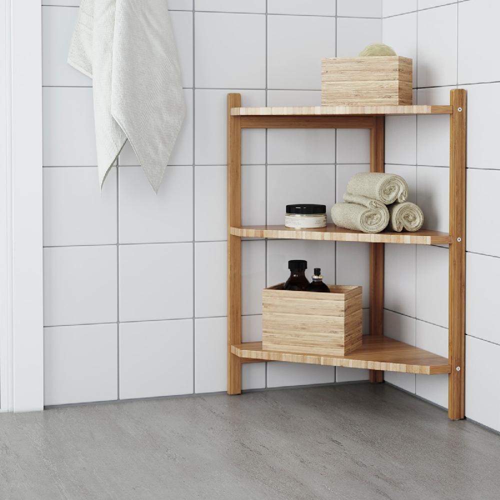 IKEA RÅGRUND Waschbecken-/Eckregal Bambus 34x60 cm Weihnachtsangebot