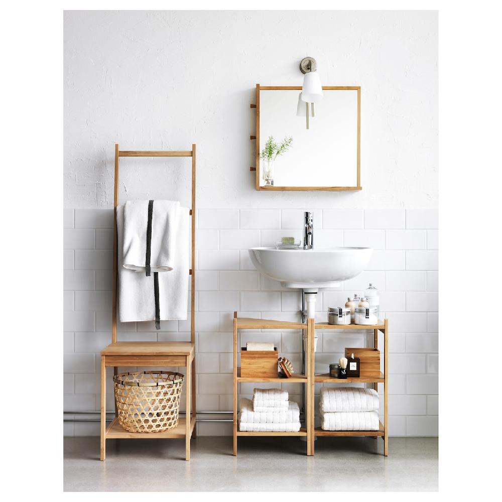 IKEA RÅGRUND Waschbecken-/Eckregal Bambus 34x60 cm Weihnachtsangebot