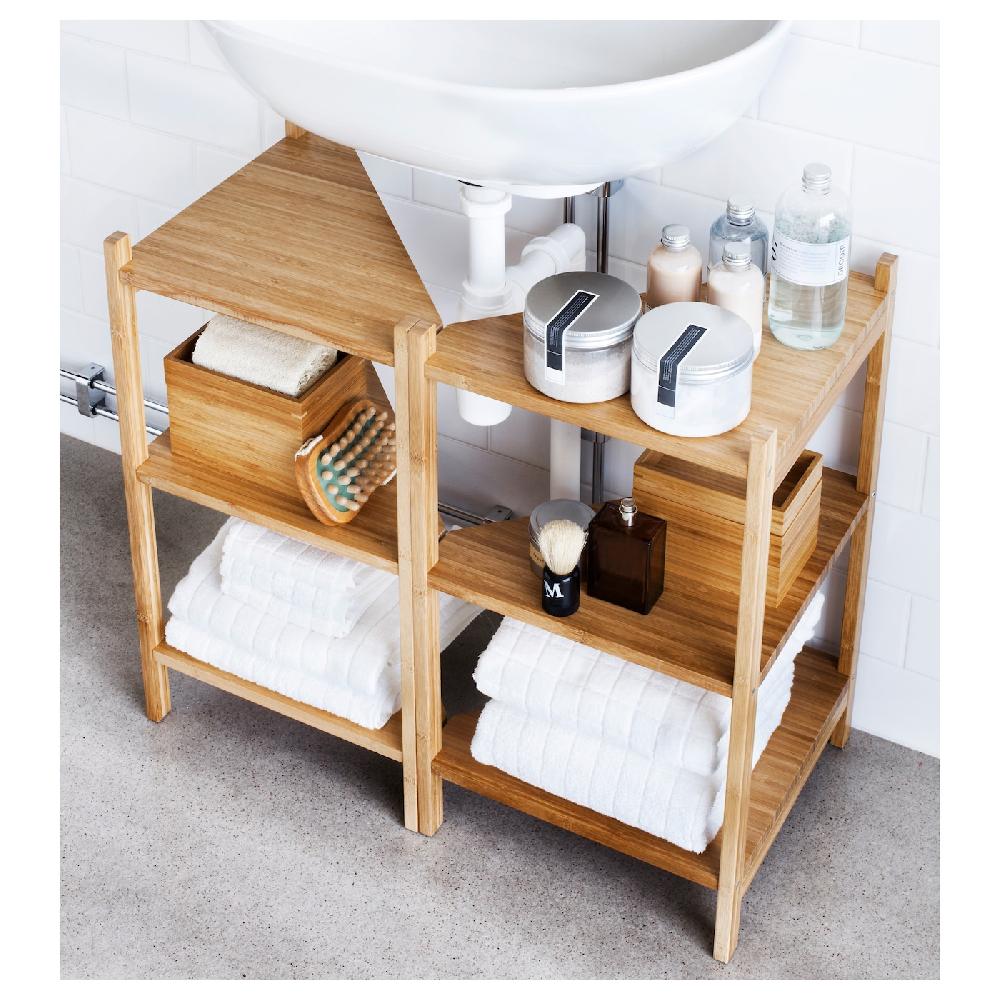 IKEA RÅGRUND Waschbecken-/Eckregal Bambus 34x60 cm Weihnachtsangebot