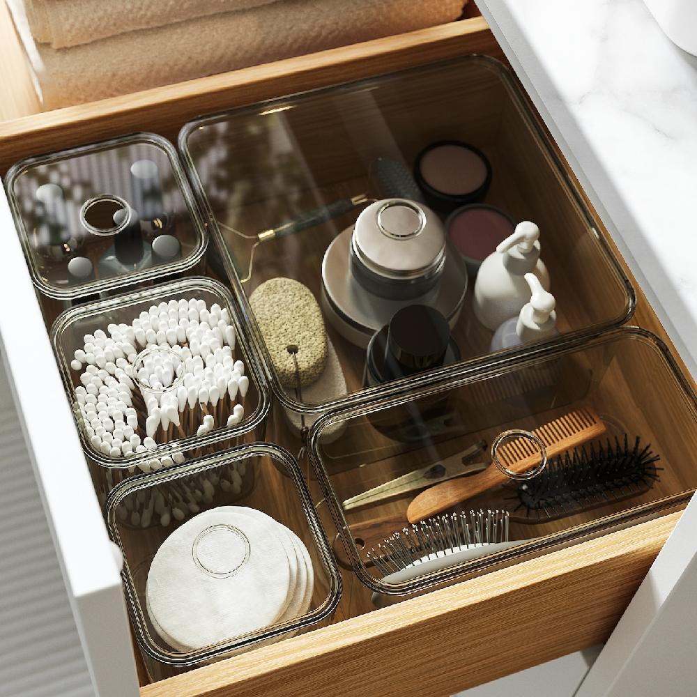 IKEA VISSLAÅN Kasten mit Deckel 5er-Set grau Wochenangebot