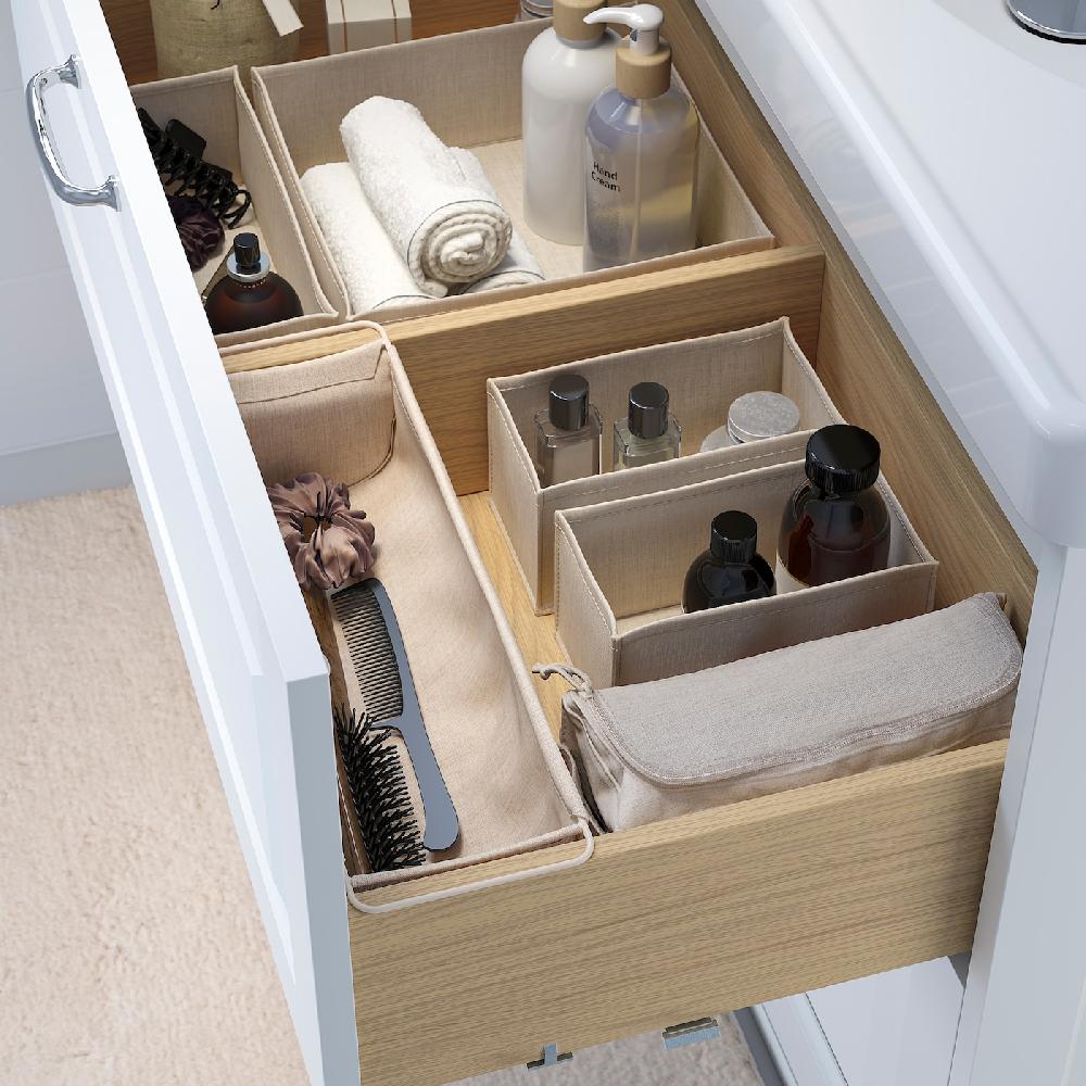IKEA BOLLÖSUND Schubladeneinsatz 4er-Set beige Begrenzte Freigabe