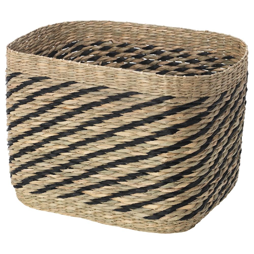 IKEA GOTTERN Korb Seegras/schwarz 32x23x23 cm Vierteljährliche Förderung