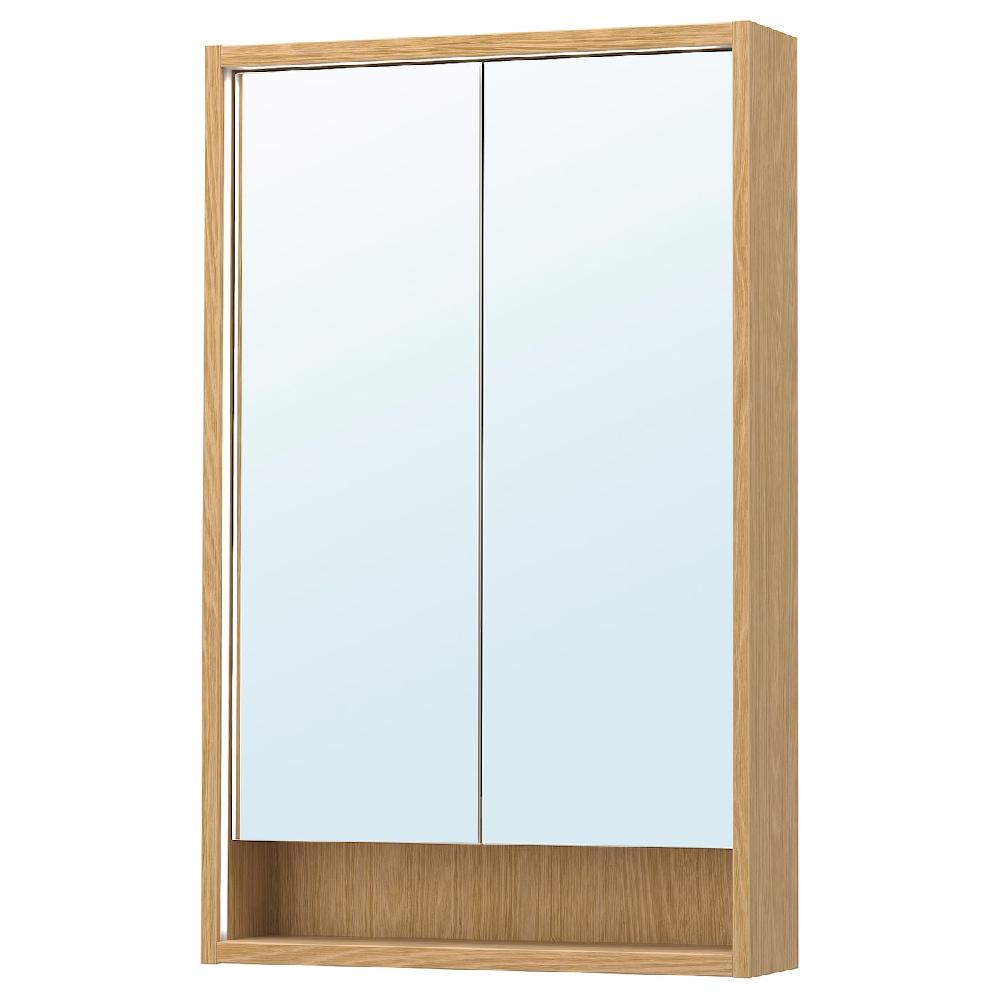 IKEA FAXÄLVEN Spiegelschrank mit Beleuchtung Eichenachbildung 60x15x95 cm Clearance-Verkauf