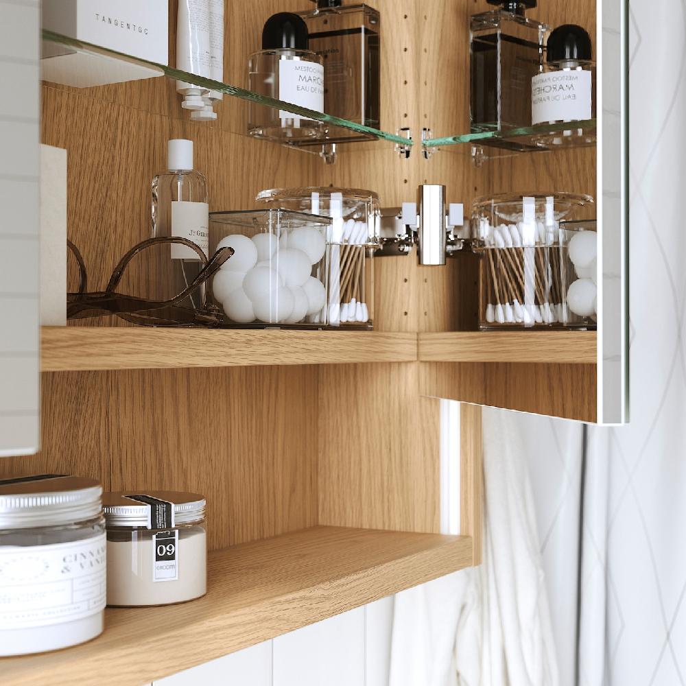 IKEA FAXÄLVEN Spiegelschrank mit Beleuchtung Eichenachbildung 60x15x95 cm Clearance-Verkauf