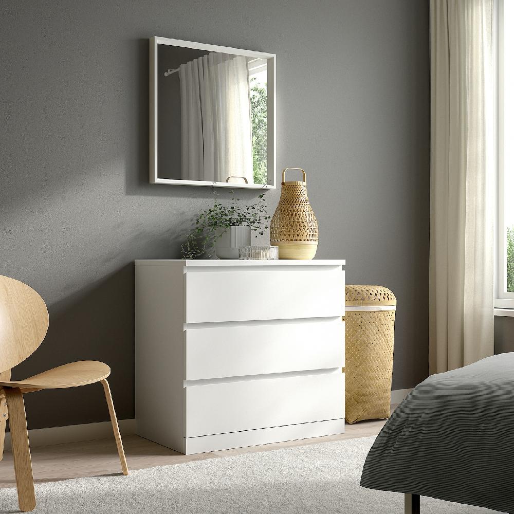 IKEA NISSEDAL Spiegel weiß 65x65 cm Fabrikladen