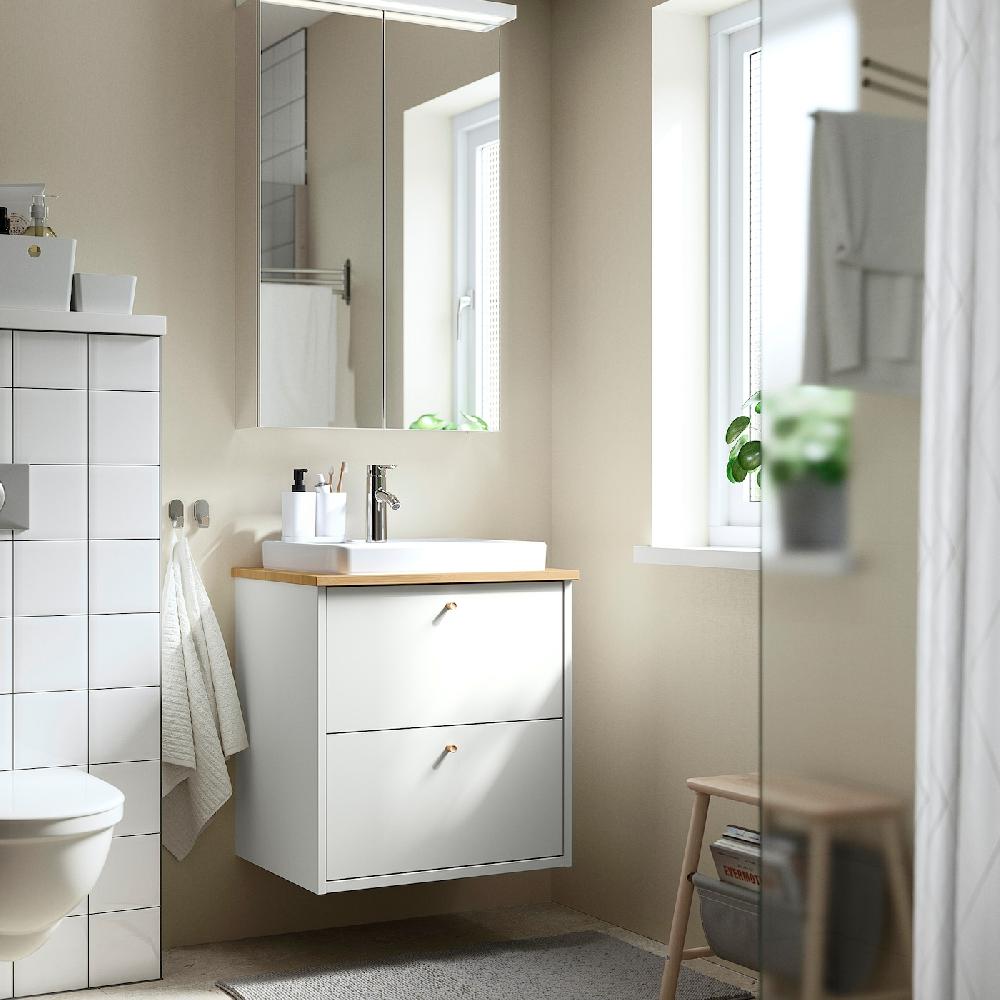IKEA LETTAN Spiegelschrank mit Türen Spiegeleffekt/Spiegelglas 60x15x95 cm Speichern exportieren