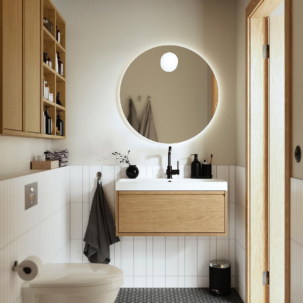 IKEA FAXÄLVEN Spiegel mit Beleuchtung 80 cm zollfrei