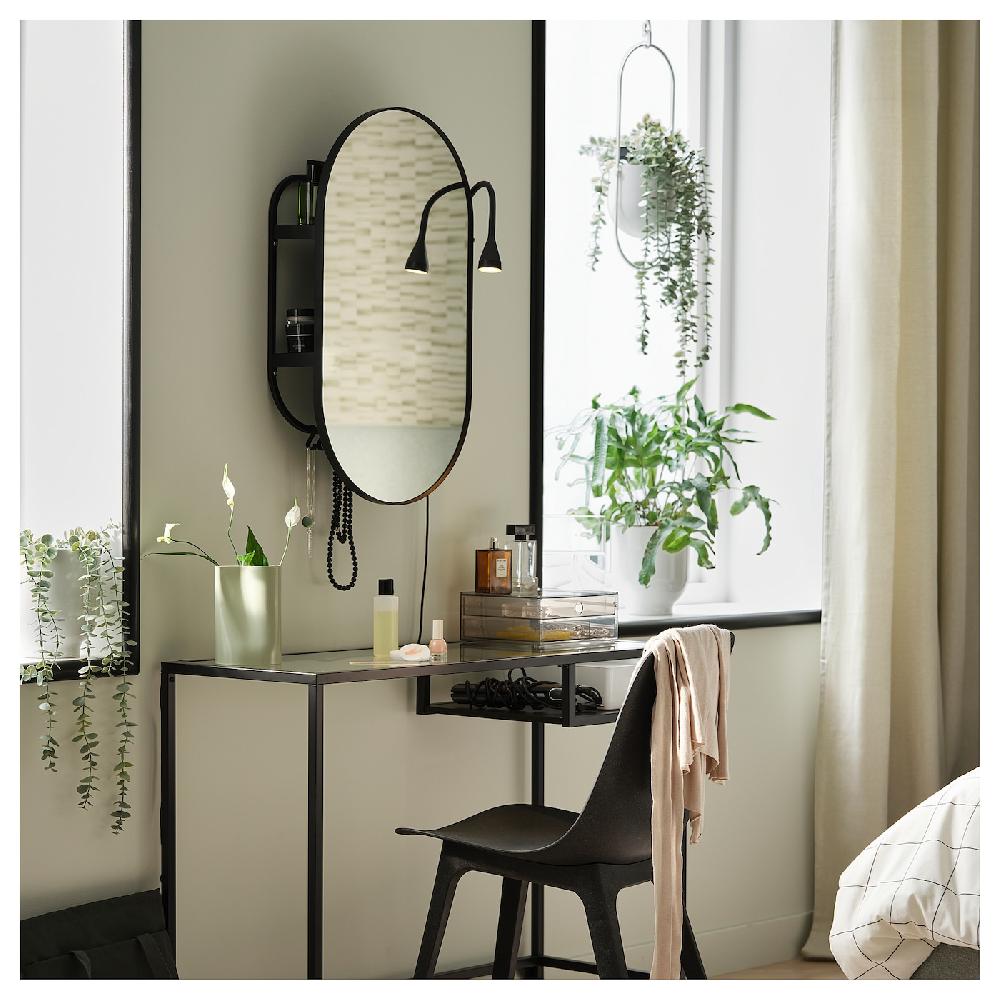 IKEA LINDBYN Spiegel mit Aufhänger schwarz 40x70 cm Online