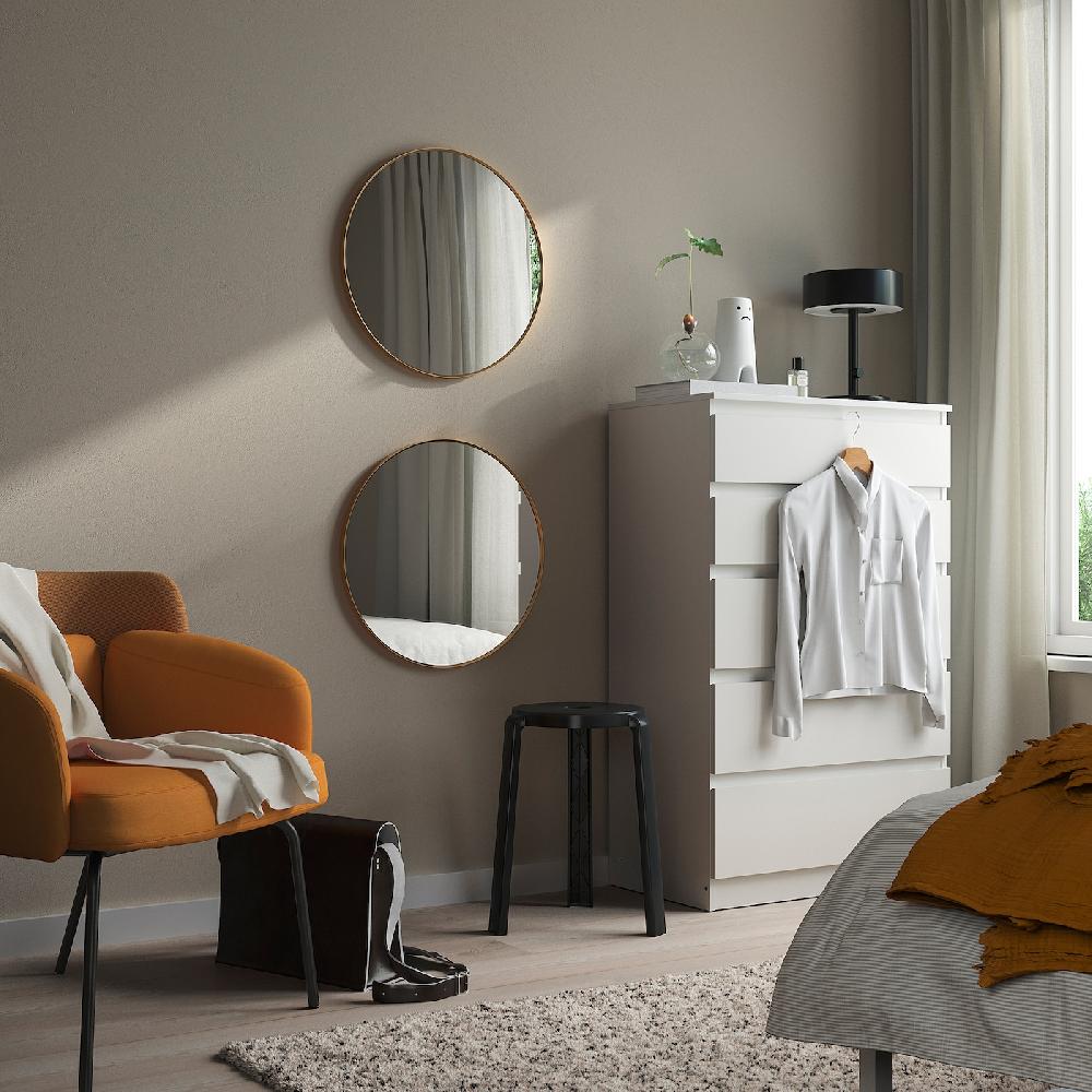 IKEA LINDBYN Spiegel goldfarben 50 cm Auslauf