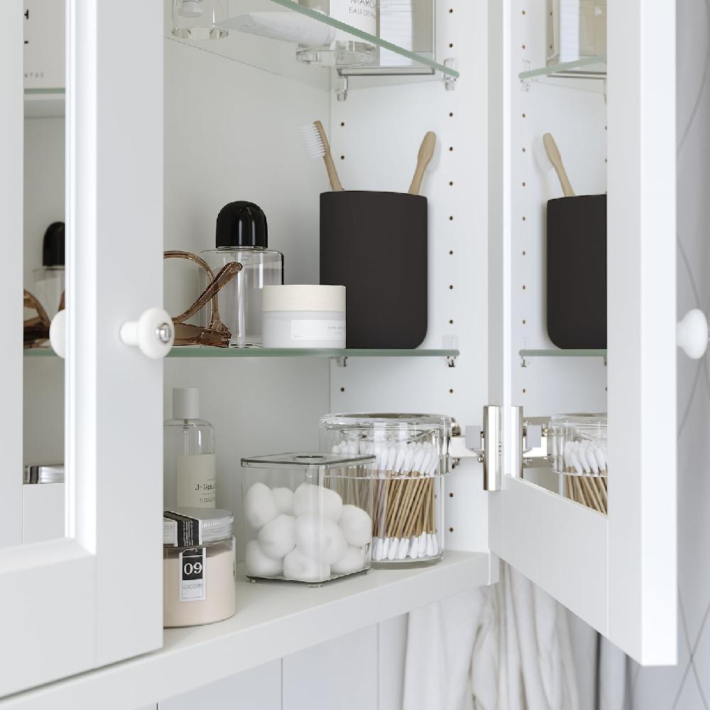 IKEA TÄNNFORSEN Spiegelschrank mit Türen weiß 80x15x95 cm im Angebot