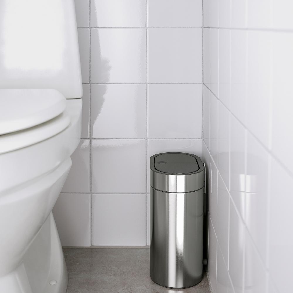 IKEA BROGRUND Abfalleimer mit Druckdeckel Edelstahl 4 l Kostenloser Versand