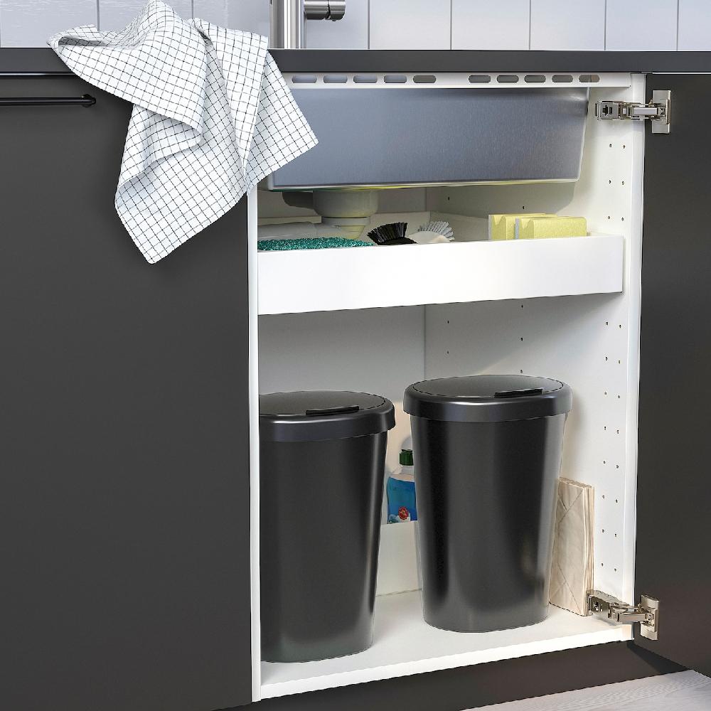 IKEA HÖLASS Behälter mit Deckel schwarz 8 l Günstig kaufen