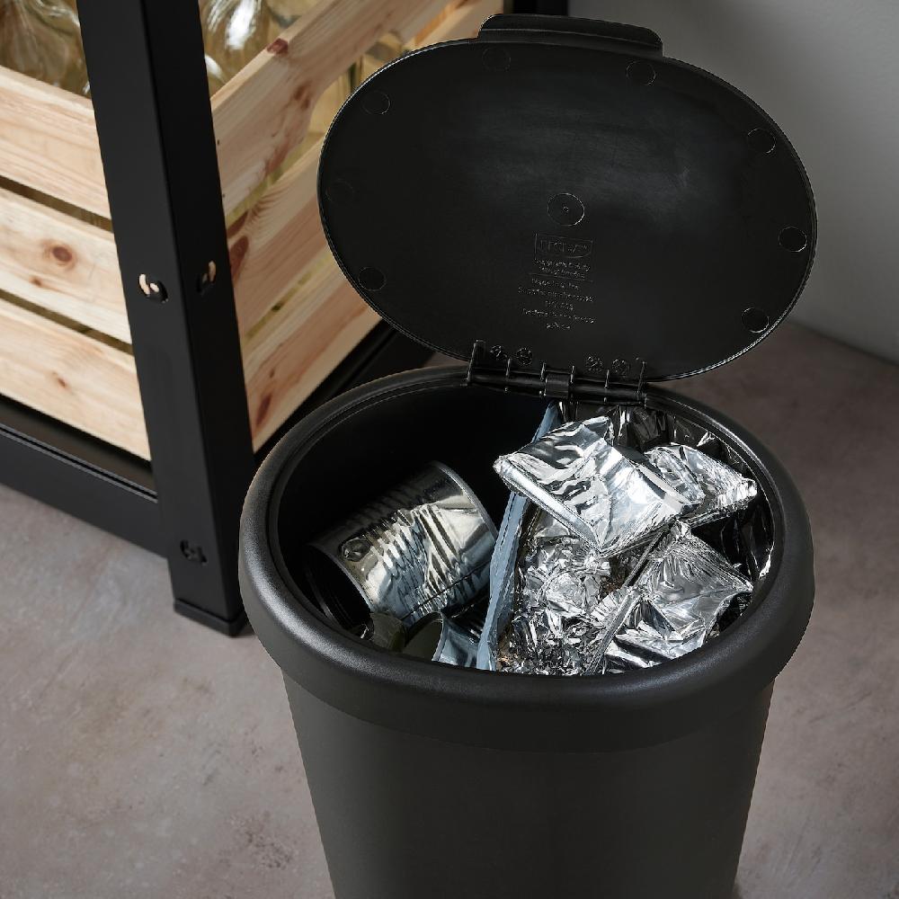IKEA HÖLASS Behälter mit Deckel schwarz 8 l Günstig kaufen