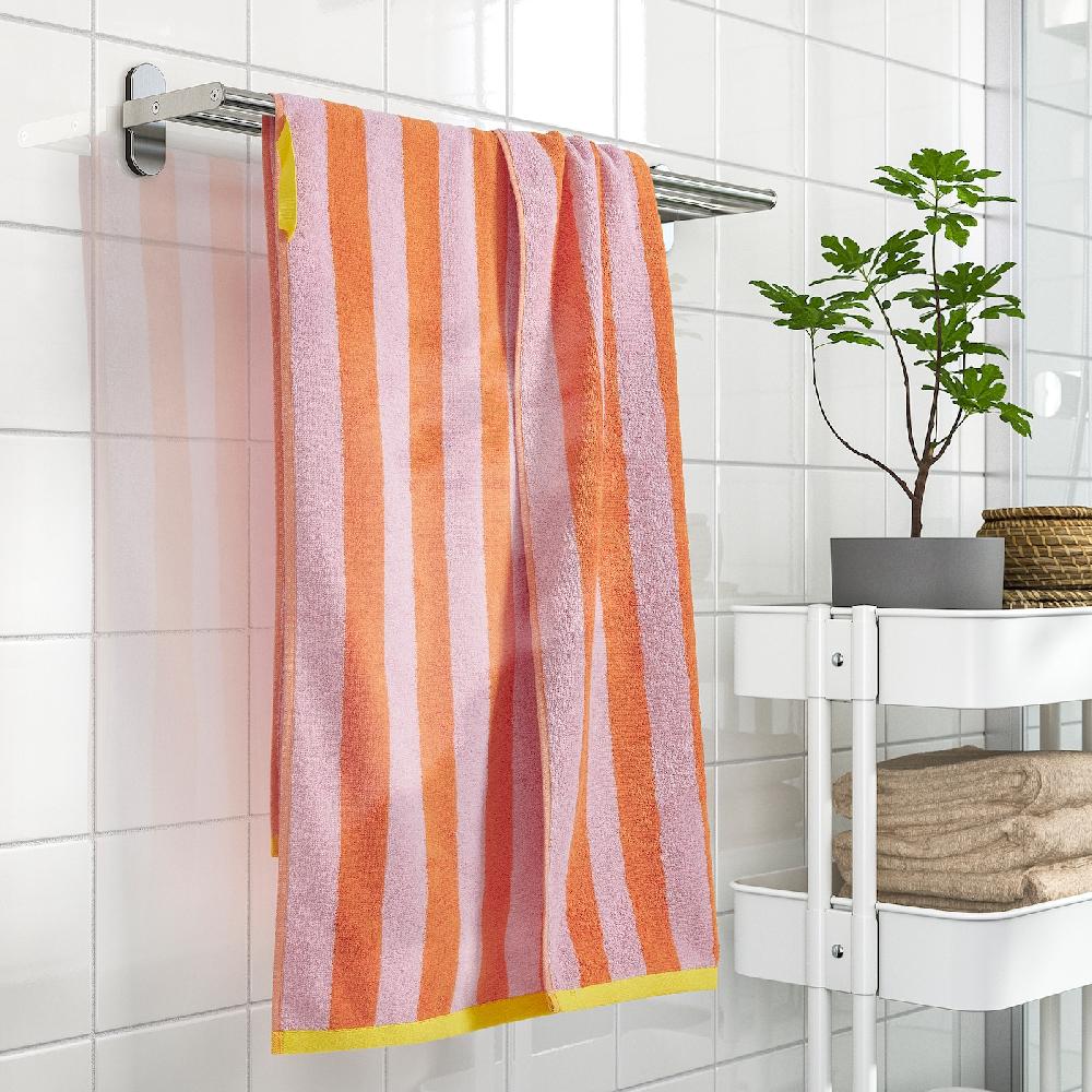 IKEA SLÅNHÖSTMAL Badetuch orange/rosa gestreift 70x140 cm Exklusivangebot