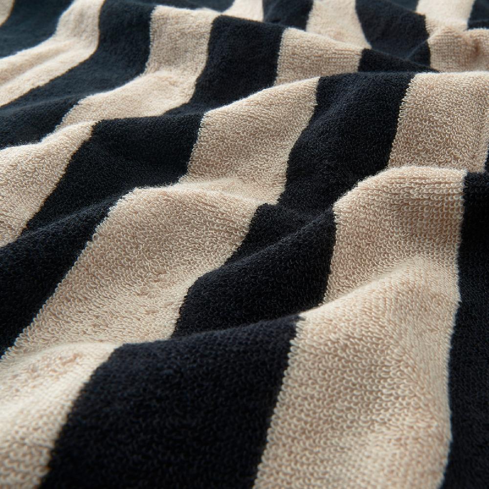 IKEA SLÅNHÖSTMAL Badetuch schwarz/hellbeige gestreift 70x140 cm Weihnachtsangebot