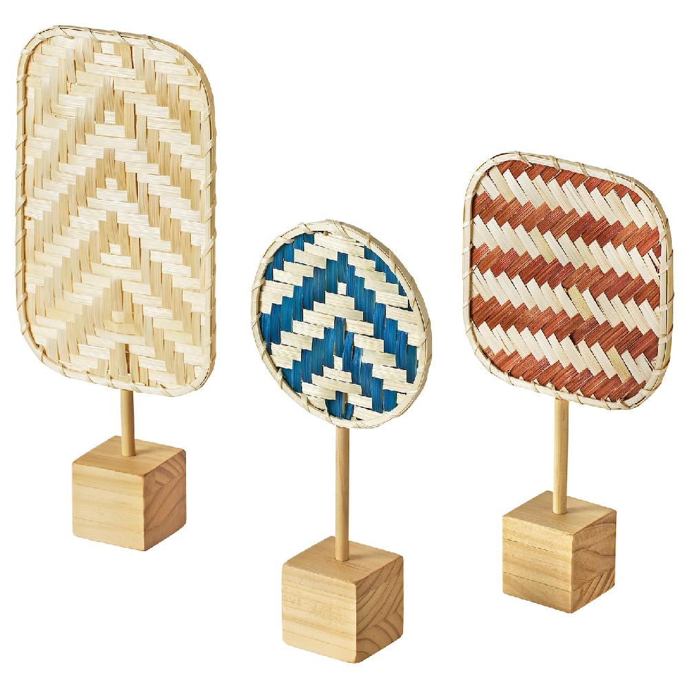IKEA KALKKÄRR Dekoration 3er-Set Bambus/Kiefer Neuheiten