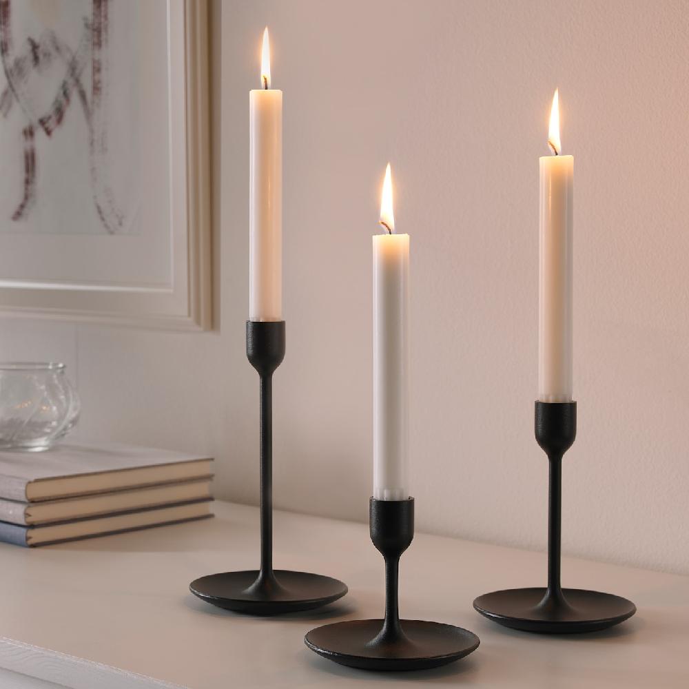 IKEA FULLTALIG Kerzenständer 3er-Set schwarz Neueste Stile