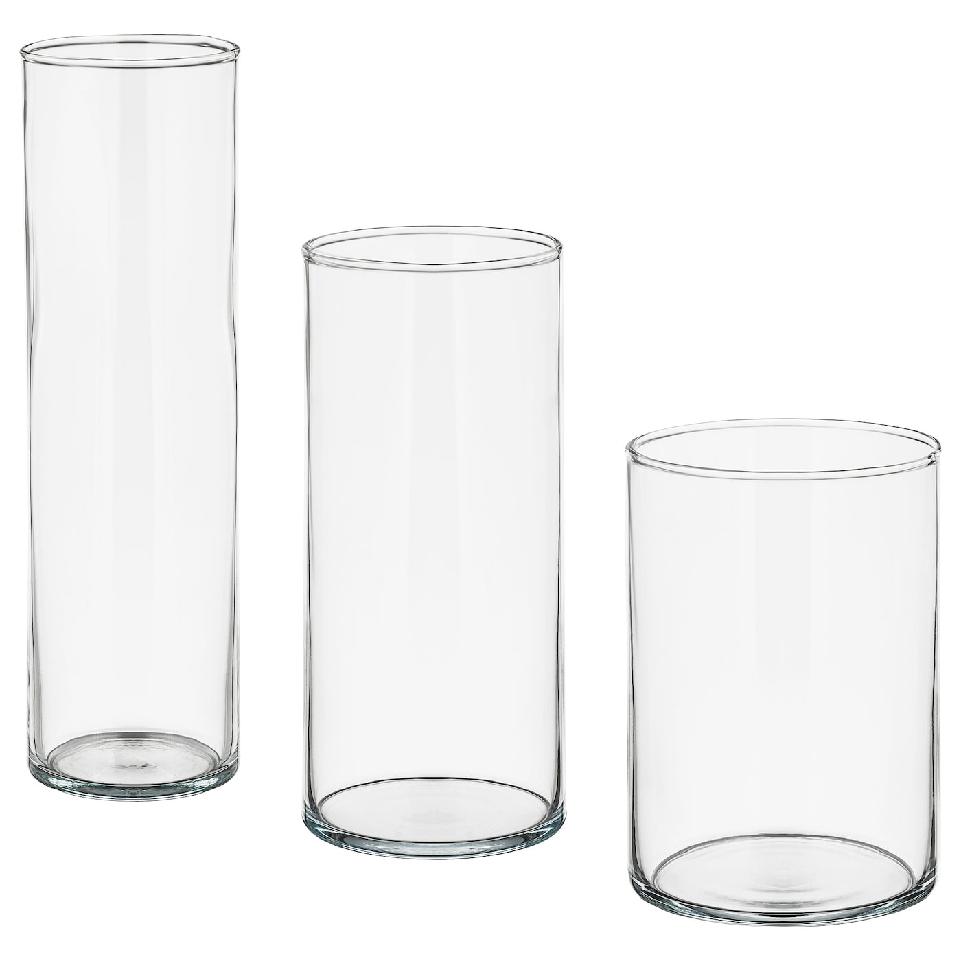 IKEA CYLINDER Vase 3er-Set Klarglas