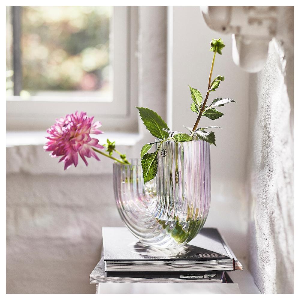 IKEA RÄFFELBJÖRK Vase perlmuttfarben 20 cm Fabrikladen