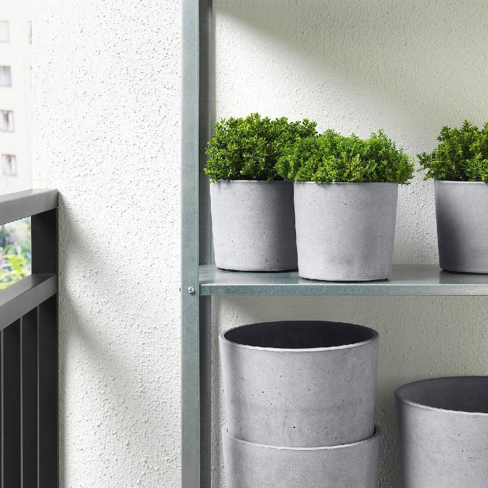 IKEA BOYSENBÄR Übertopf drinnen/draußen hellgrau 12 cm Flash Sale