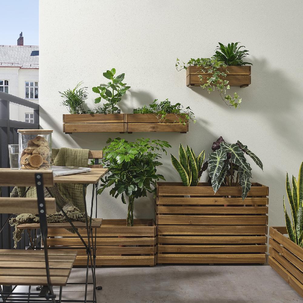 IKEA STJÄRNANIS Blumenkasten für draußen Akazie 43x15 cm Preisnachlass