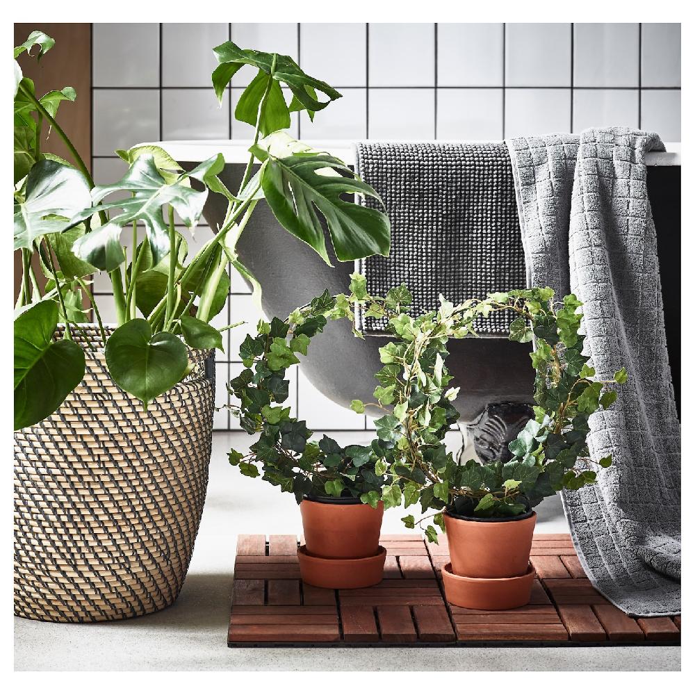 IKEA RÅGKORN Übertopf drinnen/draußen dunkelgrau/beige 32 cm Black Friday