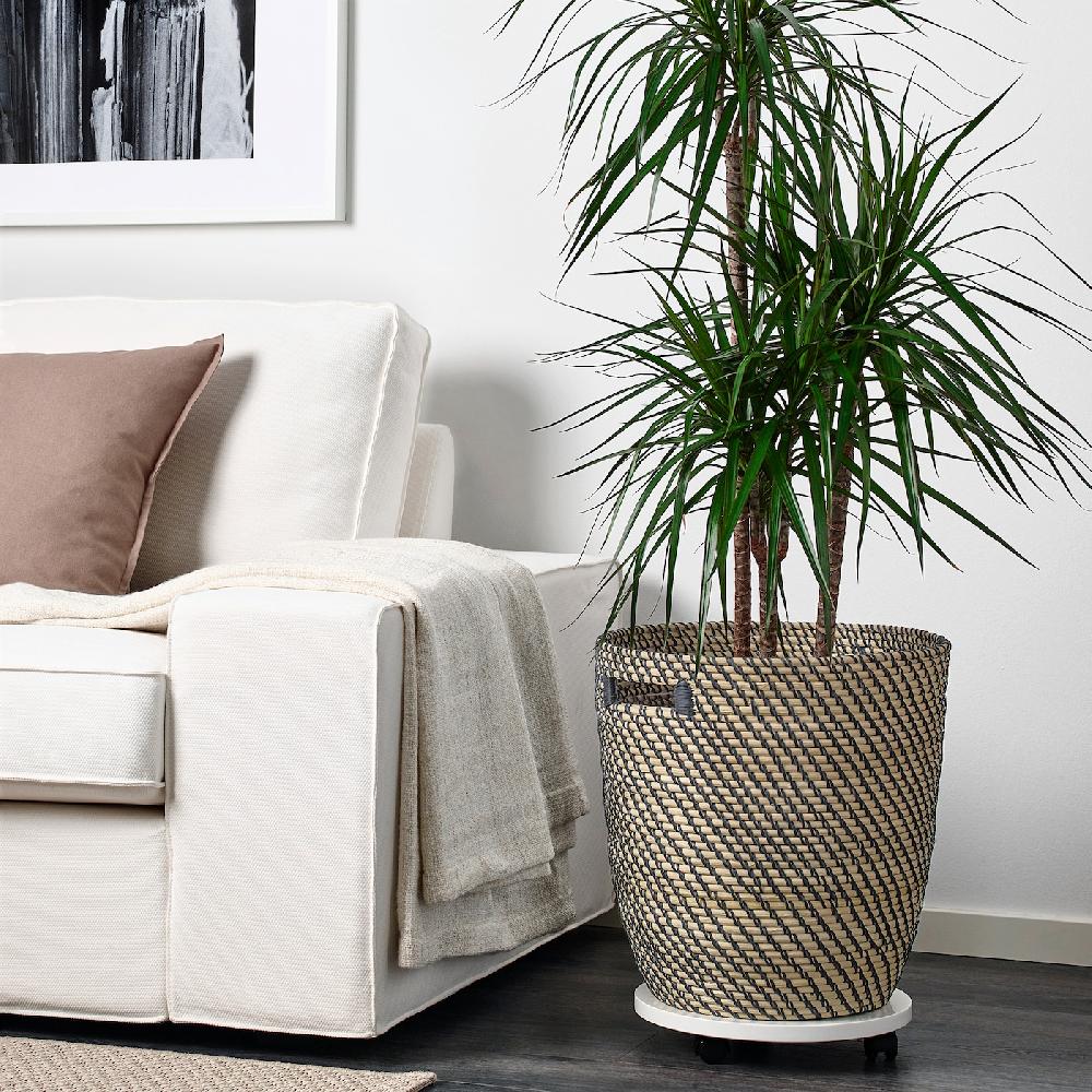 IKEA RÅGKORN Übertopf drinnen/draußen dunkelgrau/beige 32 cm Black Friday