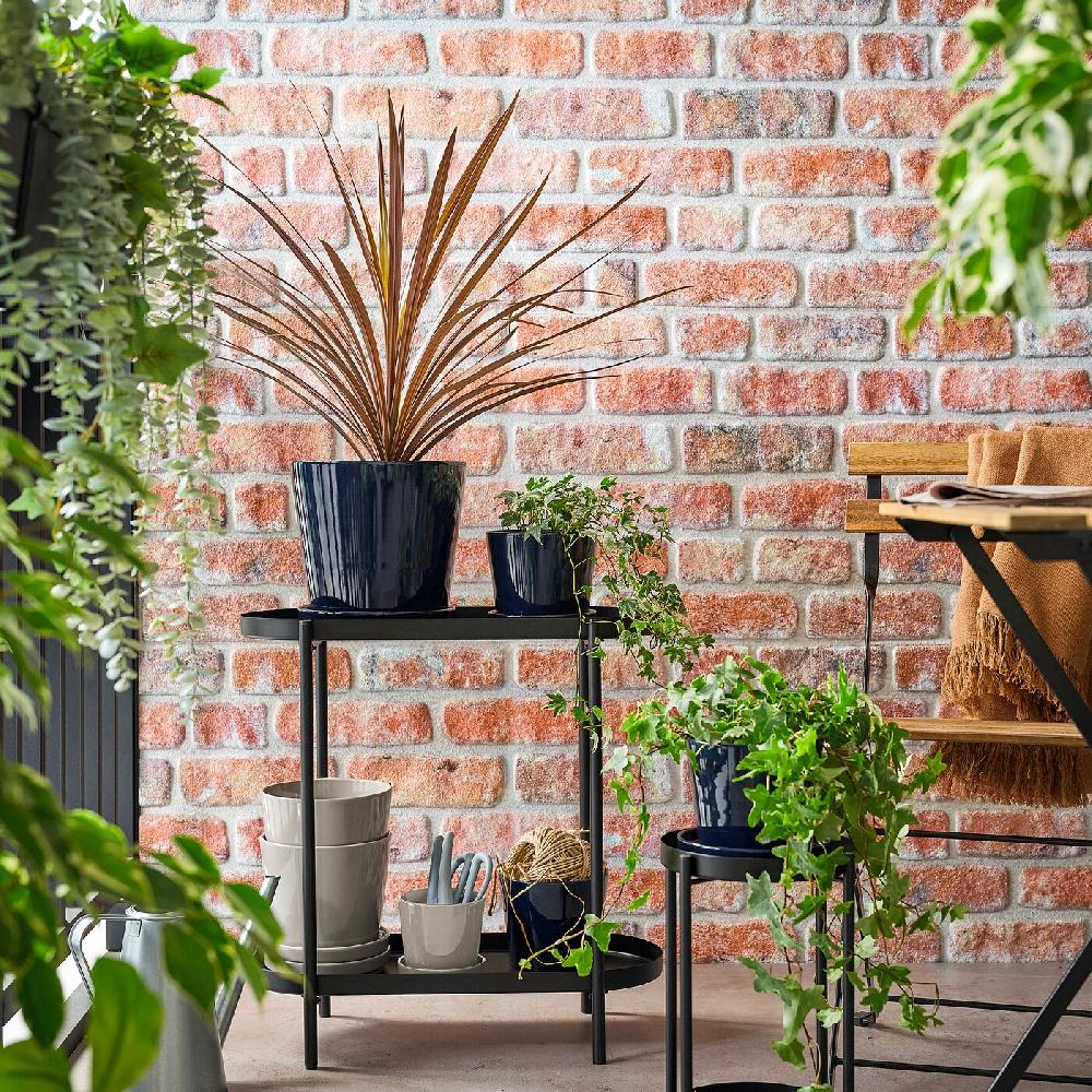 IKEA KLOTLÖNN Blumentopf mit Untersetzer drinnen/draußen/grau/beige 15 cm Osterangebot