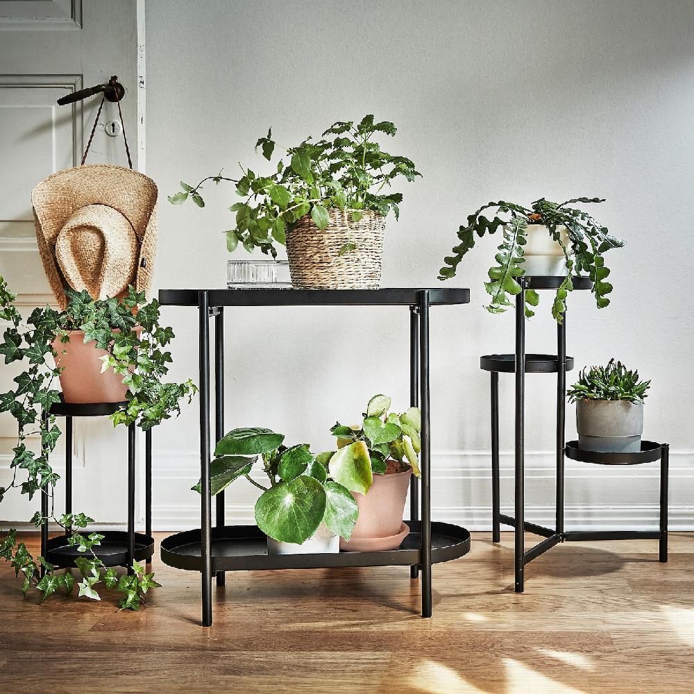IKEA OLIVBLAD Blumenständer drinnen/draußen schwarz 35 cm Lagerräumung