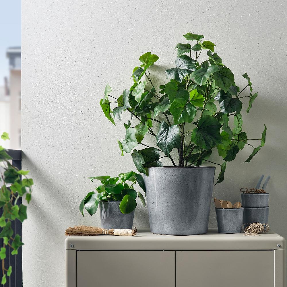 IKEA FJÄRILSBUSKE Übertopf drinnen/draußen/grau 24 cm Heißer Verkauf