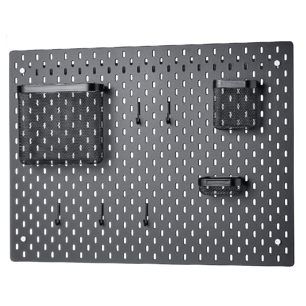 IKEA SKÅDIS Lochplatte/Kombination schwarz 76x56 cm