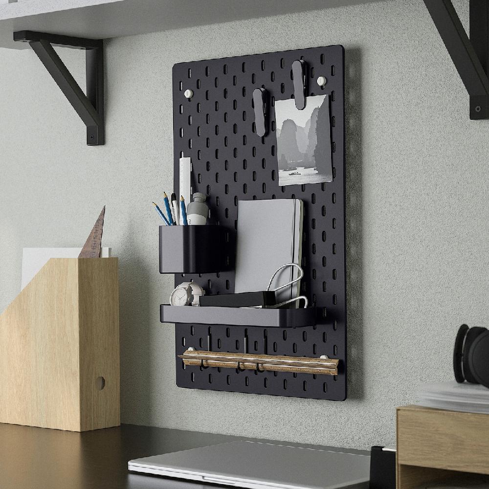 IKEA SKÅDIS Lochplatte/Kombination schwarz 36x56 cm Super Rabatt