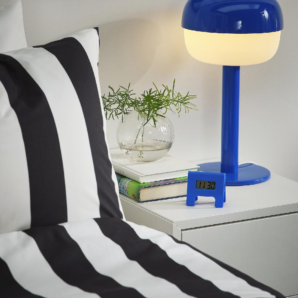 IKEA KUPONG Wecker leuchtend blau 7x6 cm Kostenloser Versand international
