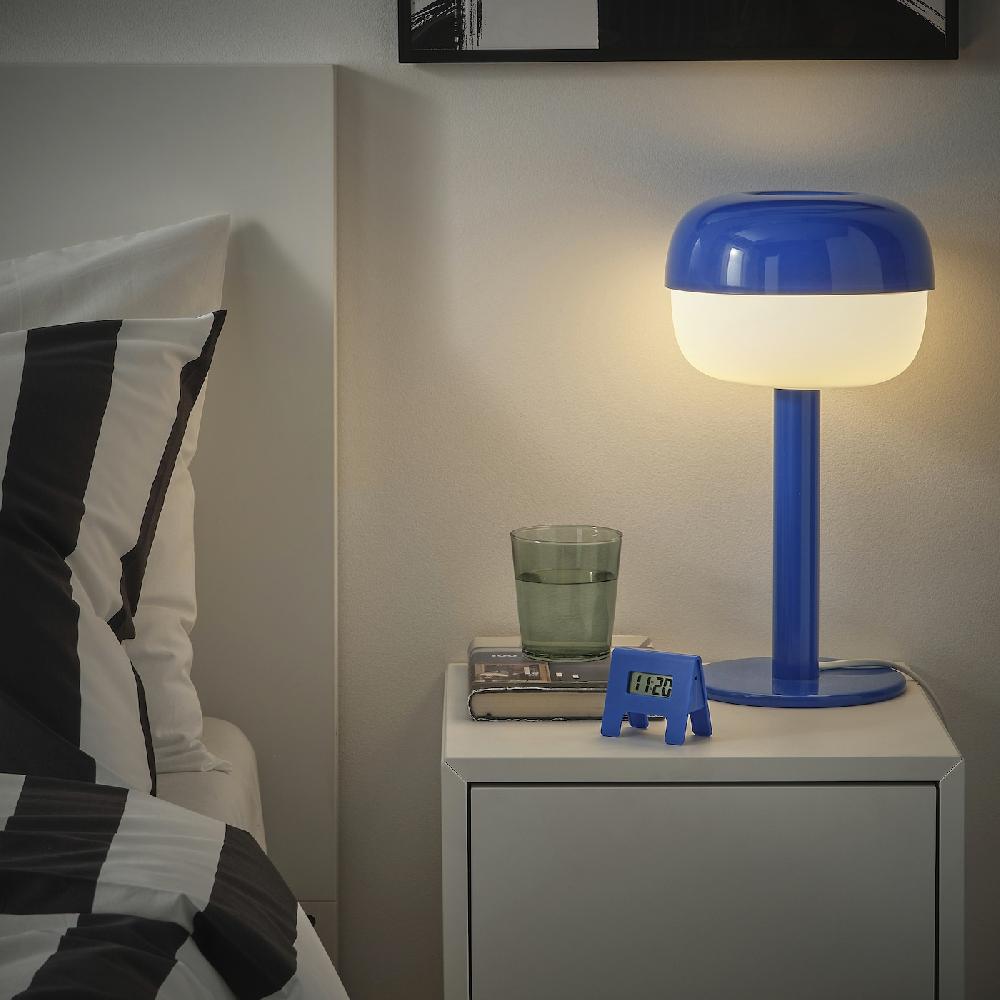 IKEA KUPONG Wecker leuchtend blau 7x6 cm Kostenloser Versand international