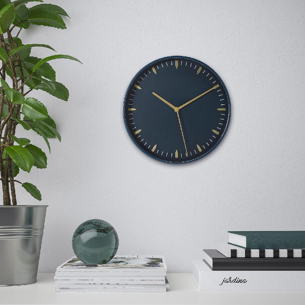 IKEA SKÄRIG Wanduhr blau 26 cm Im Verkauf