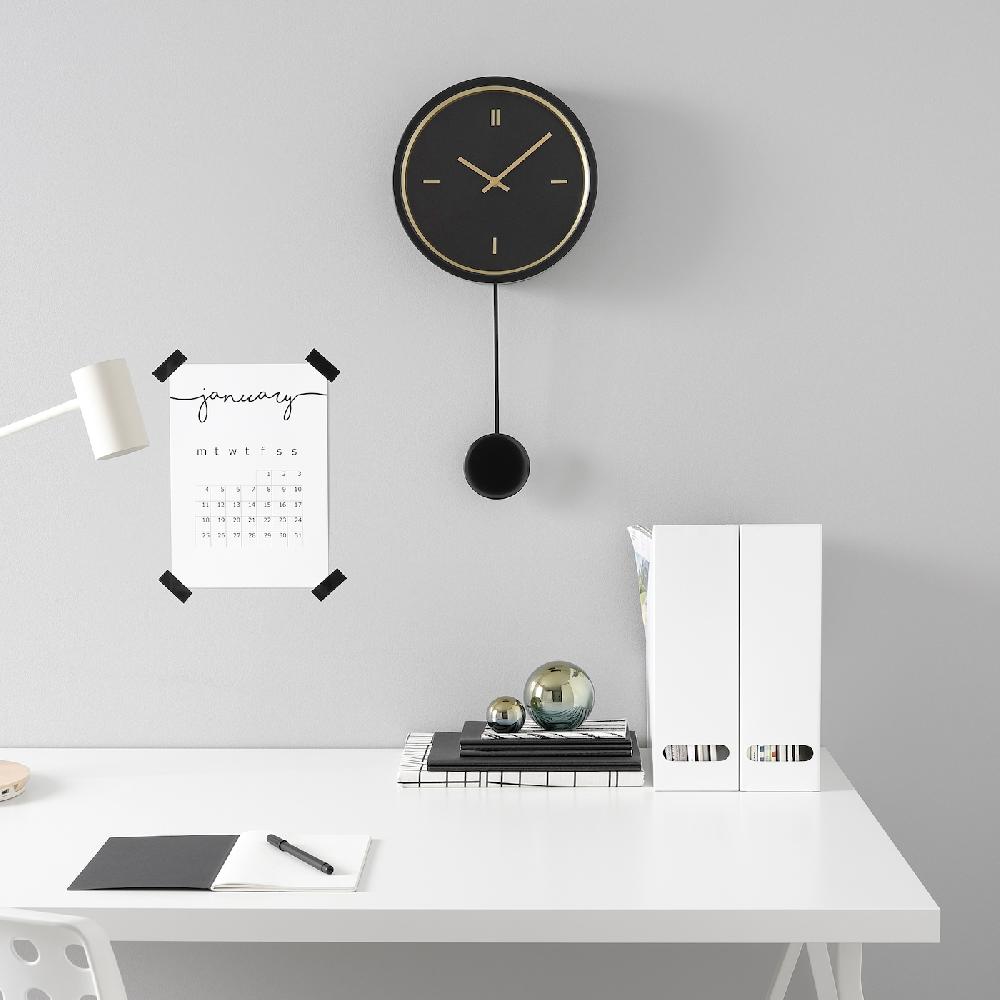 IKEA STURSK Wanduhr schwarz 26 cm 50% Rabatt für begrenzte Zeit