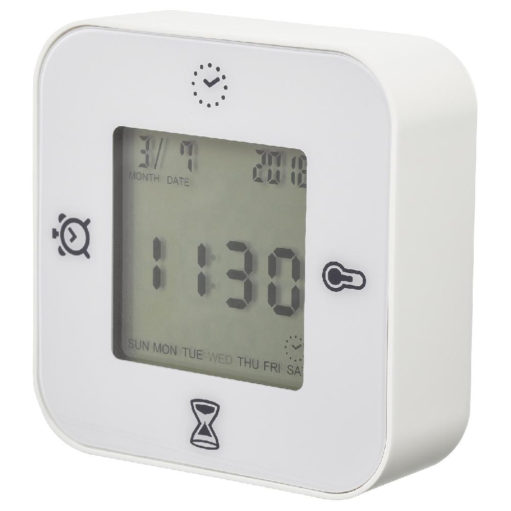 IKEA KLOCKIS Uhr/Thermometer/Wecker/Timer weiß 7x7 cm Rabatte dieses Monats