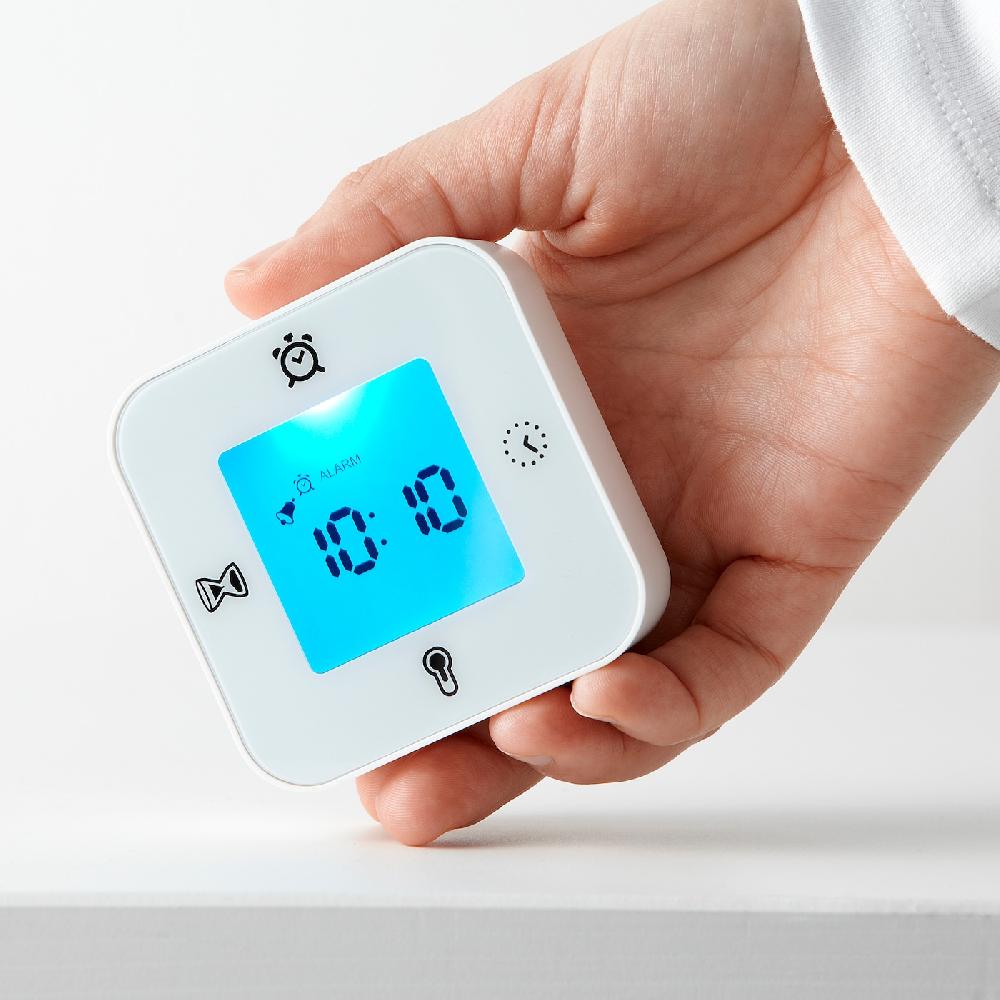 IKEA KLOCKIS Uhr/Thermometer/Wecker/Timer weiß 7x7 cm Rabatte dieses Monats