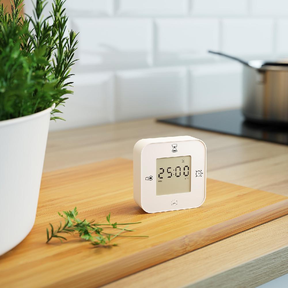 IKEA KLOCKIS Uhr/Thermometer/Wecker/Timer weiß 7x7 cm Rabatte dieses Monats