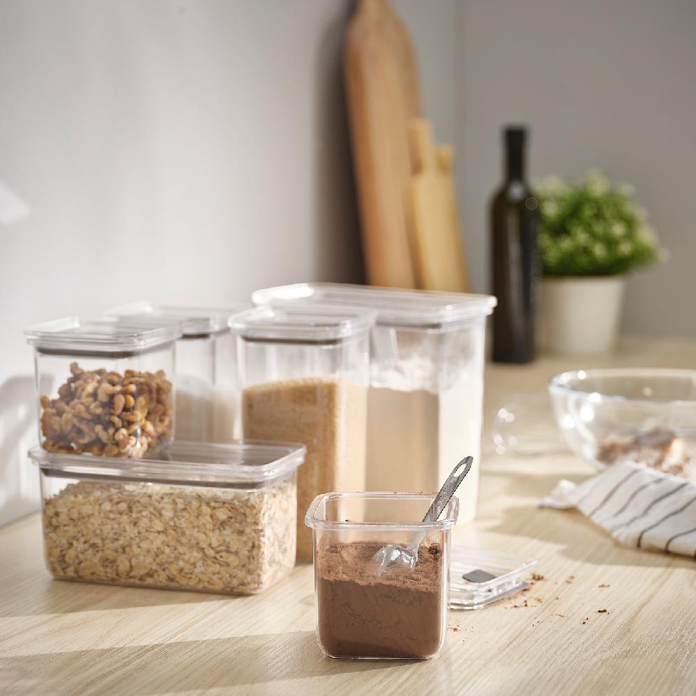 IKEA KORALLVIPPA Vorratsbehälter mit Deckel 6er-Set transparent Auslauf