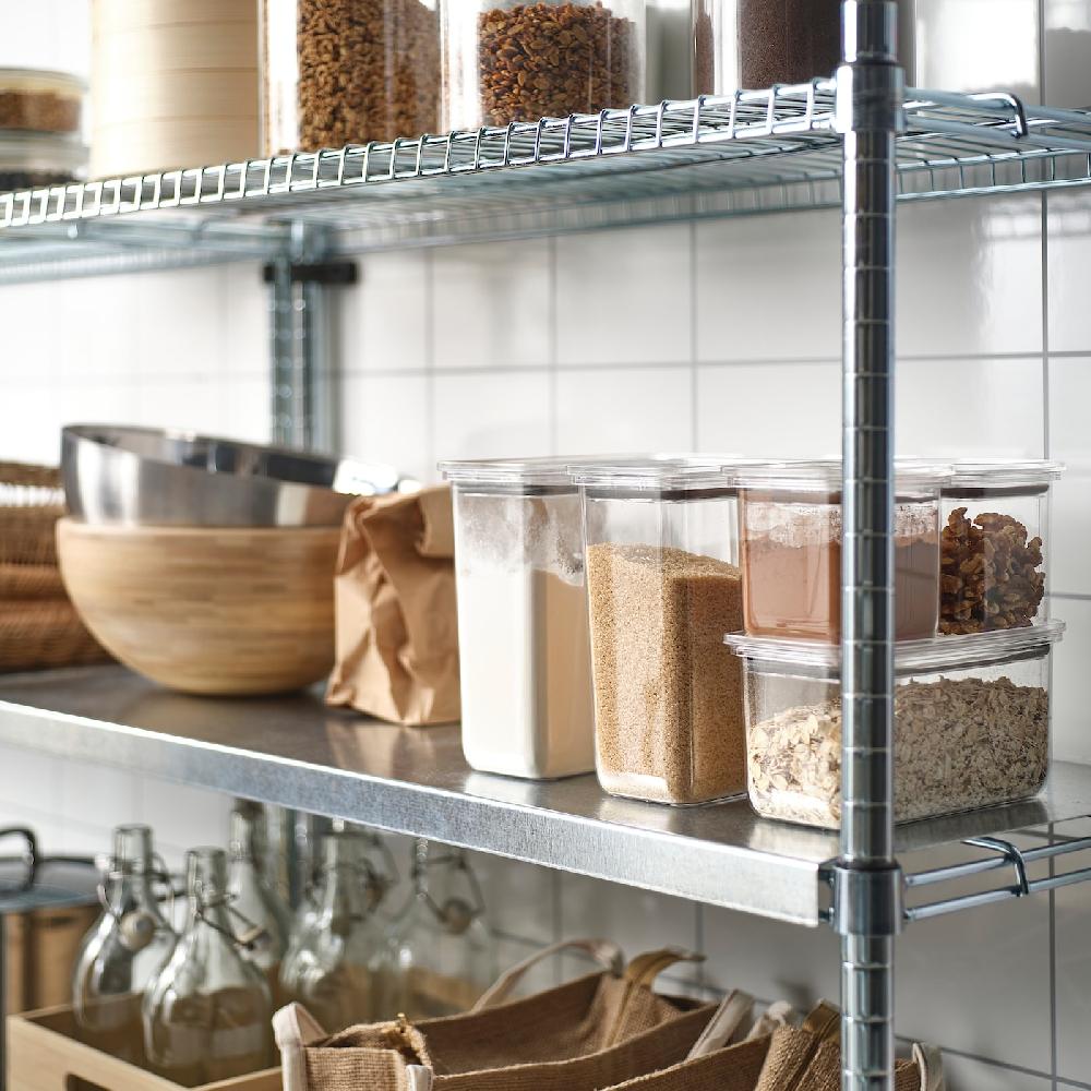 IKEA KORALLVIPPA Vorratsbehälter mit Deckel 6er-Set transparent Auslauf