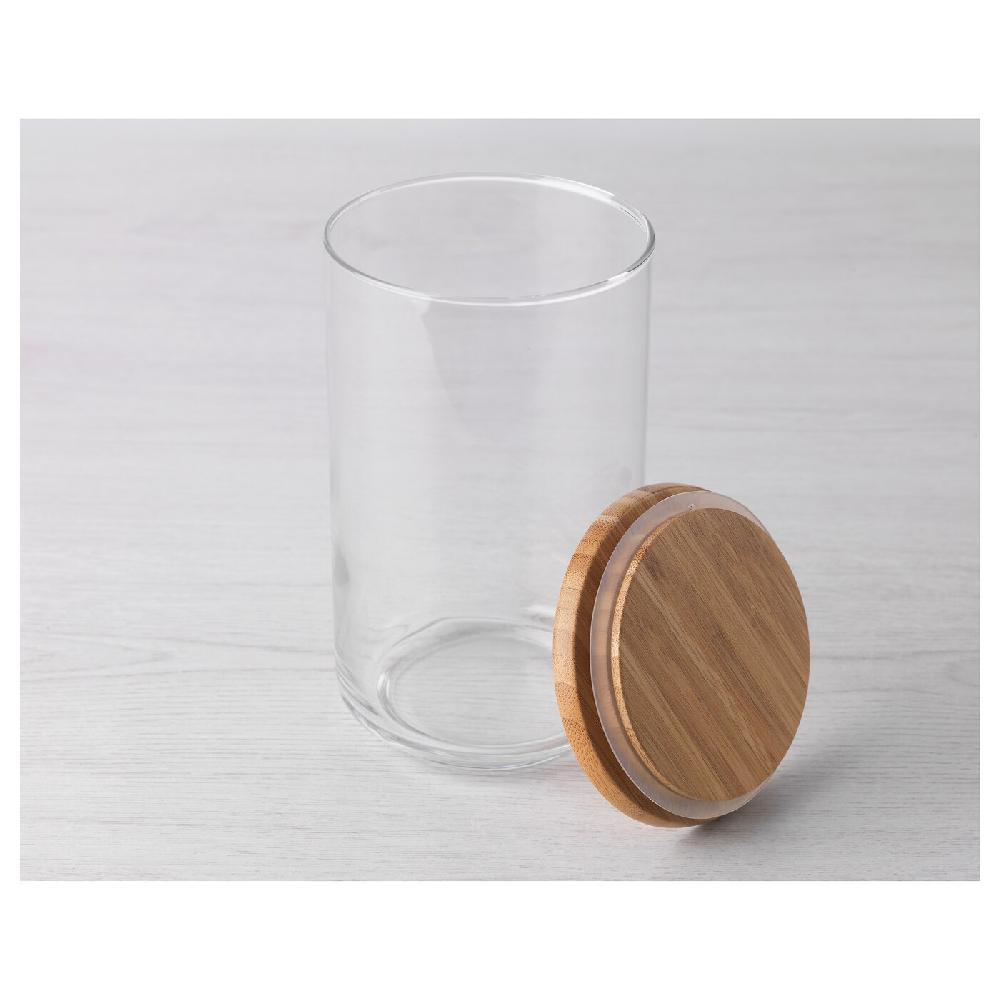 IKEA EKLATANT Dose mit Deckel Klarglas/Bambus 1.1 l Angebote