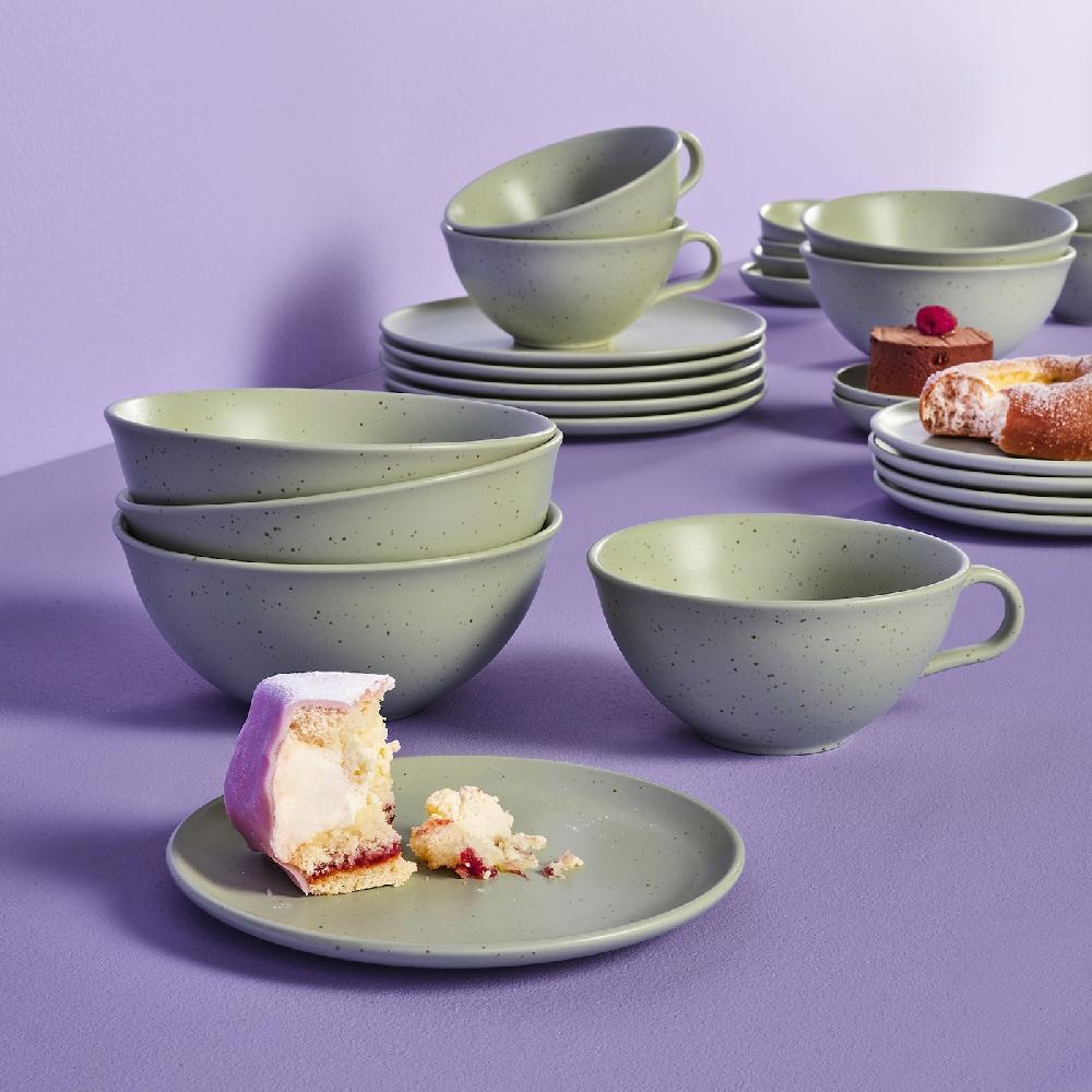 IKEA MOSSMAL Dessertteller Punkte/hellgrün 18 cm Günstig kaufen