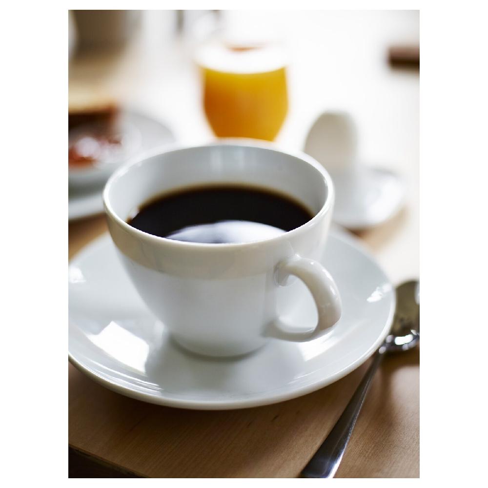 IKEA VÄRDERA Kaffeetasse und Untertasse weiß 20 cl Osterangebot