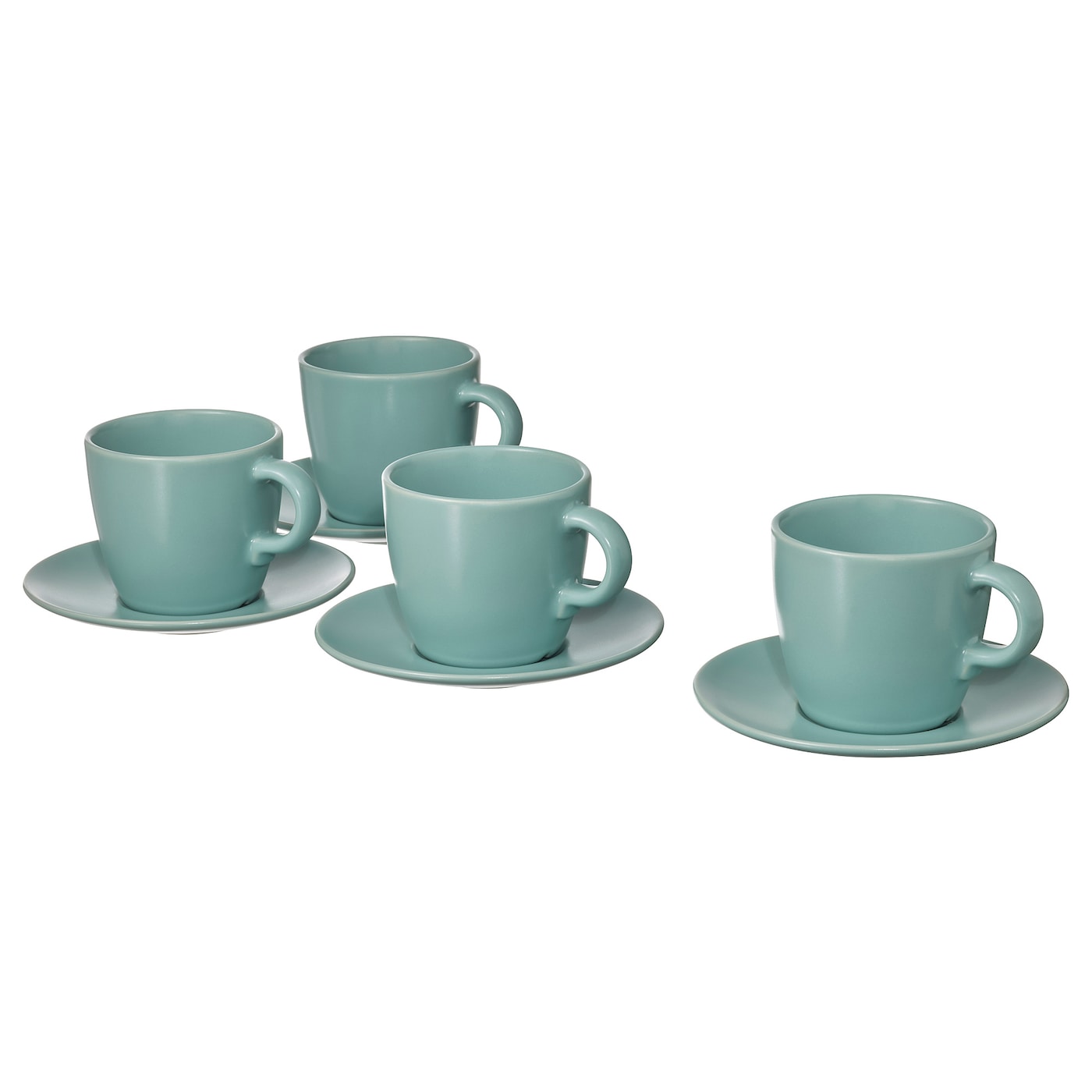 IKEA FÄRGKLAR Tasse mit Untertasse mattiert helltürkis 25 cl Muttertagsangebot