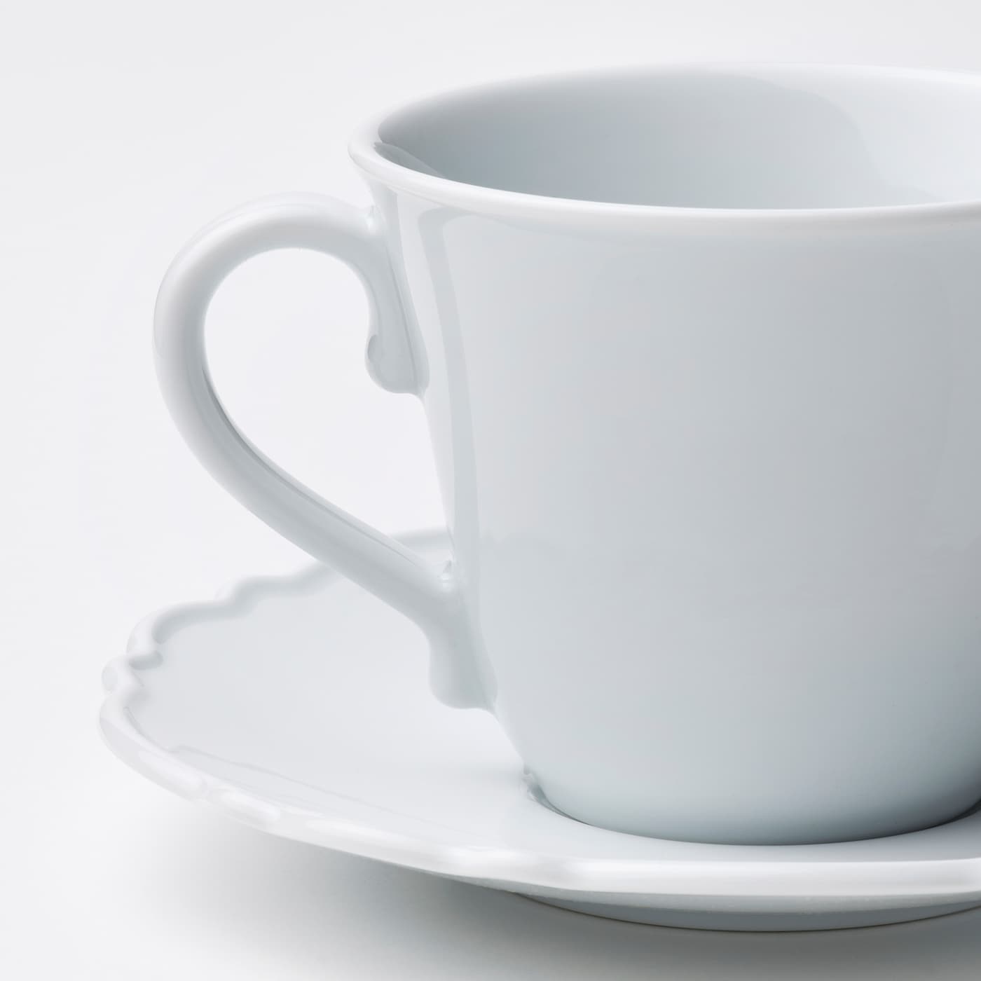 IKEA UPPLAGA Tasse mit Untertasse weiß 23 cl Valentinstagsangebot