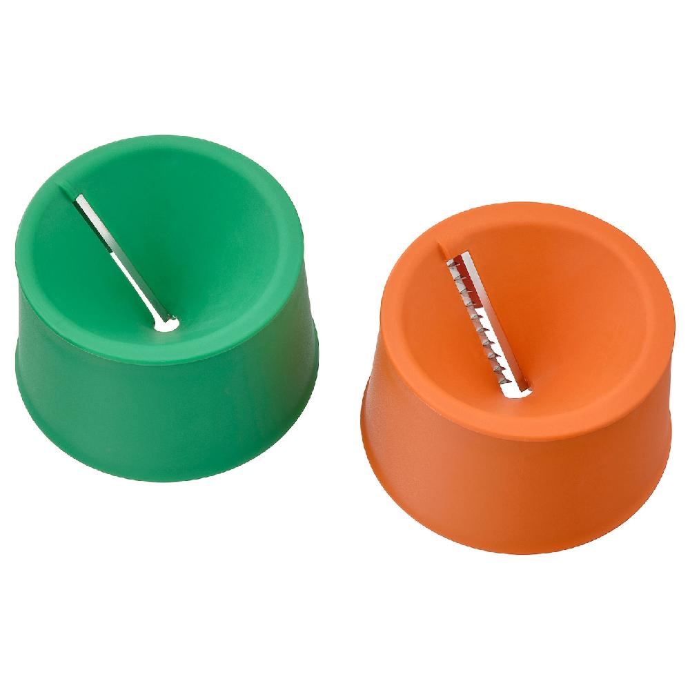 IKEA UPPFYLLD Gemüseschneider 2er-Set leuchtend orange/leuchtend grün